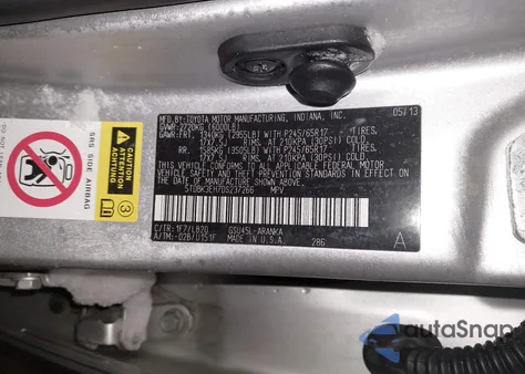 2013 Toyota Highlander Se V6 from USA, damaged, VIN 5TDBK3EH7DS237266